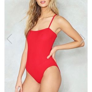 Nasty Gal Red bodysuit, size 4, new with tags